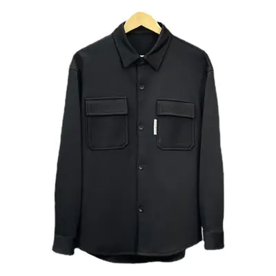 Men's White Lapel Jacket Shirt with 2 Pocket Closure