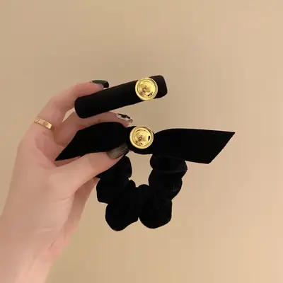 Autumn Winter Velvet Bow Hairpin for Women