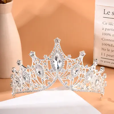 Crystal Big Crown Headband for Birthday Party & Wedding