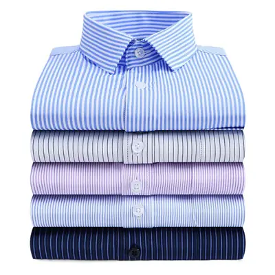 Men's White Cotton Shirt Long Sleeve Iron Free