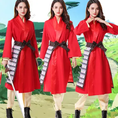 Liu Yifei Mulan Skirt Robe Adult Women Red Ancient Costume