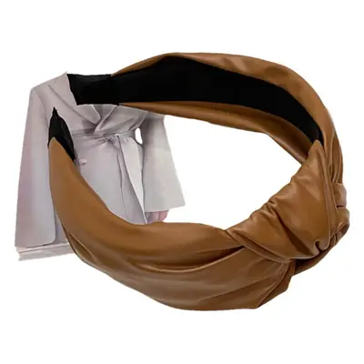 Grey Leather Kink Hairband for Women