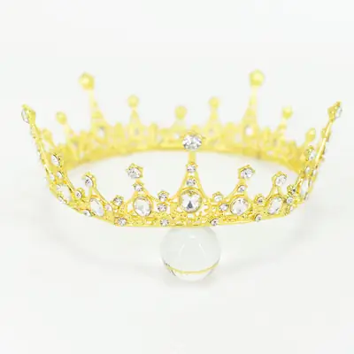 Baroque Bridal Crown Black Gold Full Circle Floral Accessories