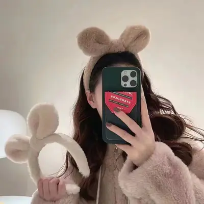 Autumn Plush Rabbit Ear Headband for Girls
