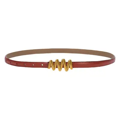 Genuine Leather Waist Chain Belt Light Gray Adjustable Cover