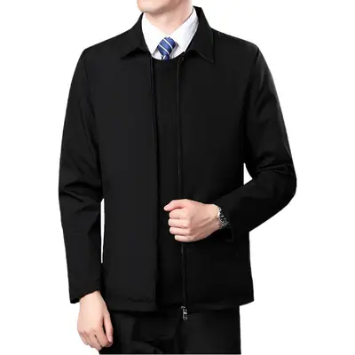 Men's Navy Blue Zipper Jacket Spring Autumn