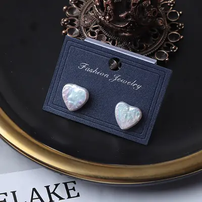 Heart Earrings S92 Sterling Silver Pearl Decorative