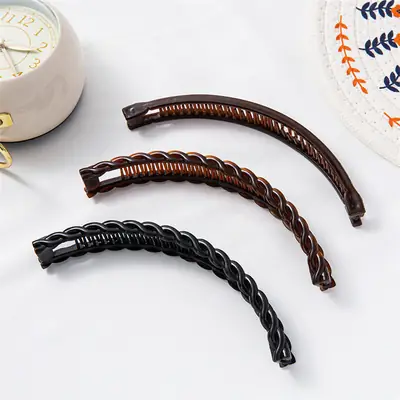 Korean Style Hair Clip with Orange Accents
