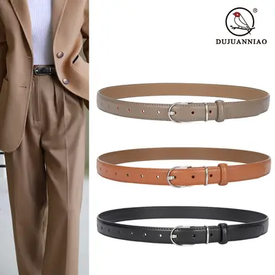 Black Leather Belt for Women's Casual Wear