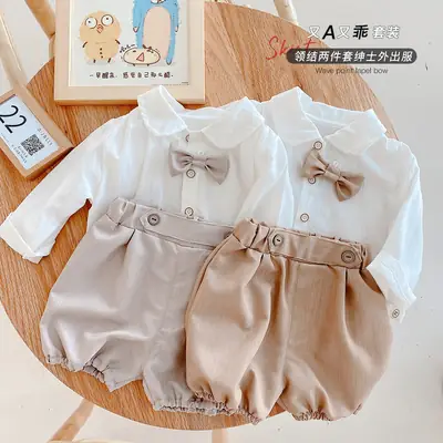 Children's Pure Cotton Shirt Shorts Set 0-3Yr