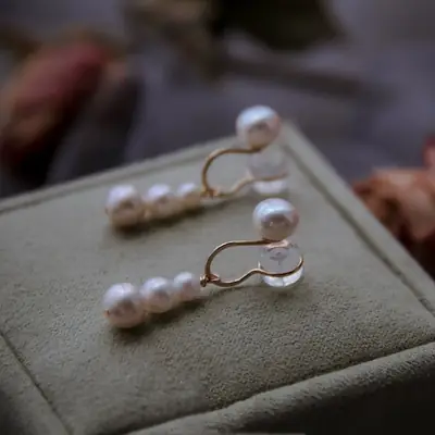 French Style Pearl Earrings for Women