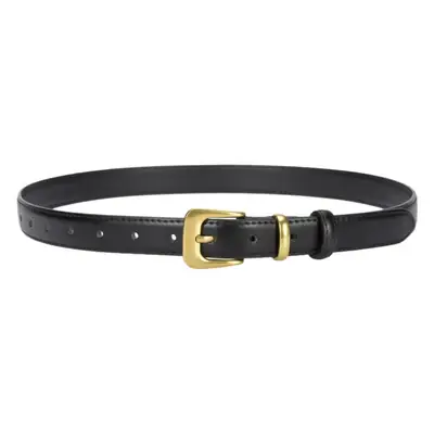Women's Brown Genuine Leather Belt with Gold Buckle