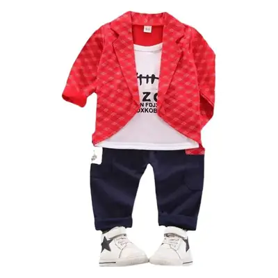 Foreign trade spring and autumn long sleeve boy fake three-piece small suit set heroic 1-4 children's clothes baby handsome children's clothing