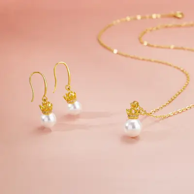 Korean Fashion Pendant Necklace with Pearl Drop