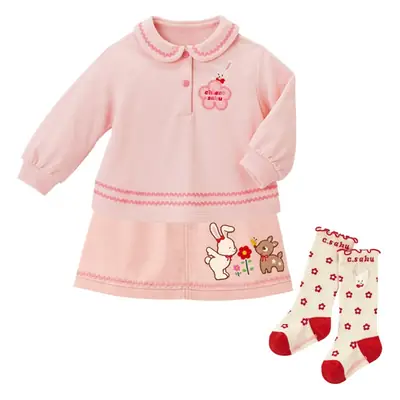 Girls Cartoon Embroidered Skirt Pink New Style