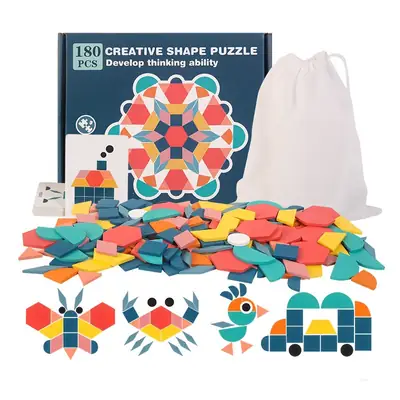 155-Piece Wooden Geometric Shape Puzzle Toy for Kids