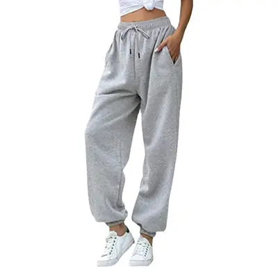 Black Fleece Lined Jogging Pants for Women