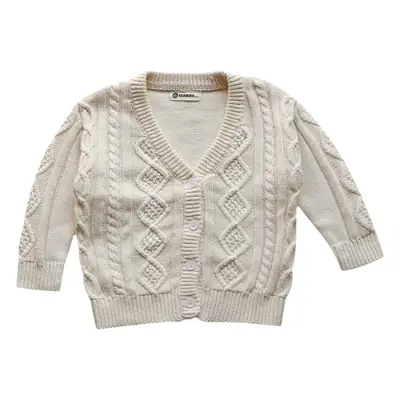 2026 Spring Baby Cable Knit Cardigan Coat Beige