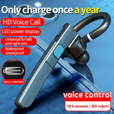 Wireless Bluetooth Headset with Digital Display & In-Ear Design