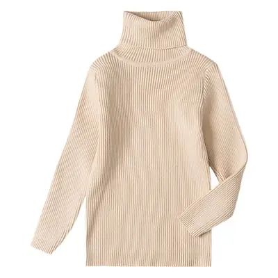 Light Blue High Neck Knitted Pullover for Kids