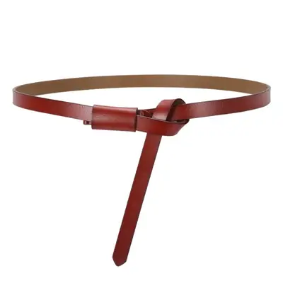 Black Genuine Leather Belt for Women High-end Knot Decorative Dress Waist Cover