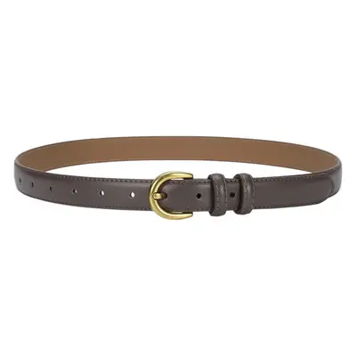 Women's Genuine Leather D-Pin Belt焦糖色