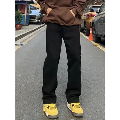 2023 Unisex Plaid Casual Pants with Yellow Sneakers