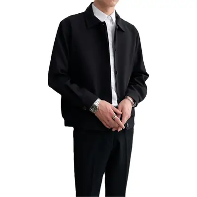 Men's Apricot Lapel Jacket Loose Korean Style