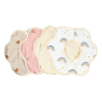 Velvet Baby Petal Bib Pure Cotton Waterproof Autumn Winter Thickened