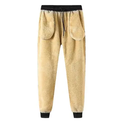 Lamb Fleece Men's Black Hoodie & Pants Set Plus Size