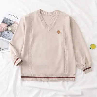 Japanese JK uniform genuine pullover V-neck sweater