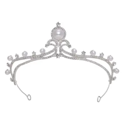 Wedding Crown Pearl Hairband Queen Rhinestone Bride Headwear