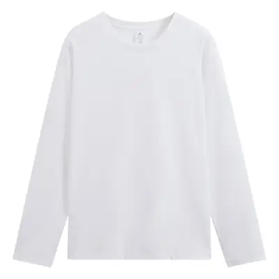 Men Long Sleeve T-Shirt Navy Blue Pure Cotton Winter Ins