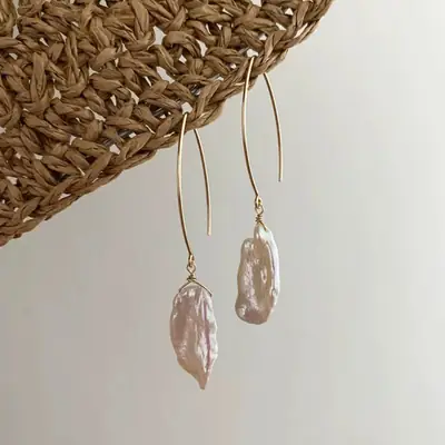 Natural Baroque Pearl Earrings for Women