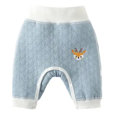 Baby's Warm Blue Quilted High Waist Pants