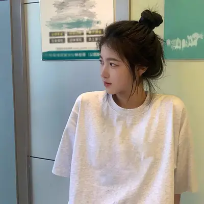 Summer Cotton T-Shirt White Black Loose Fit