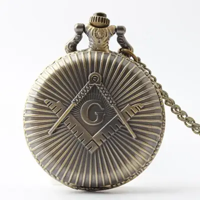 Gold Plated Quartz Pocket Watch Necklace for Men Women