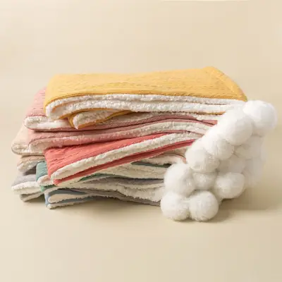 2024 Winter Baby Jacquard Knitted Ball Blanket Teal