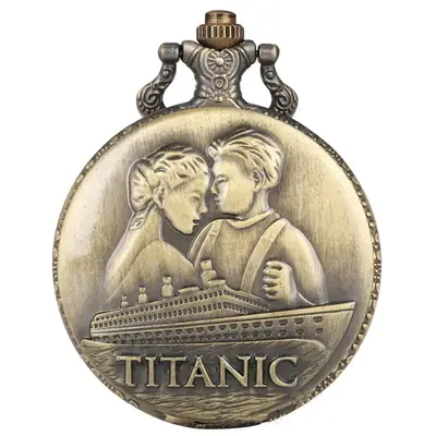 Titanic Theme Pocket Watch Couple Memorial Watch