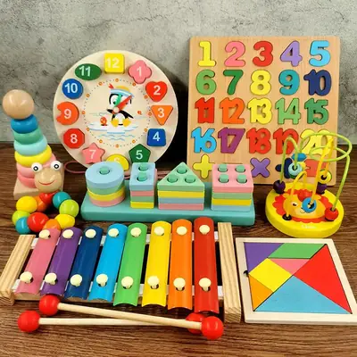 Baby Wooden Toy Set with 8 Tones Knocking Music
