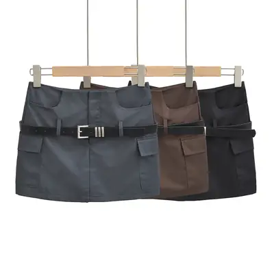 Women's Hot Girl Belt Slimming Skirt 2023 Spring