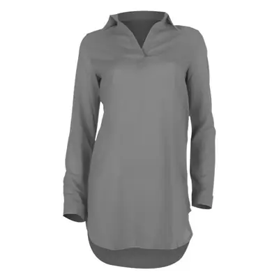 Women Red V-Neck Long Sleeve Chiffon Shirt