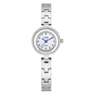 Silver Chain Watch with Blue Dial for Women