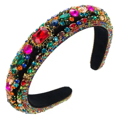 Korean Style Diamond Hairband with Wide Rim and Black Sponges
