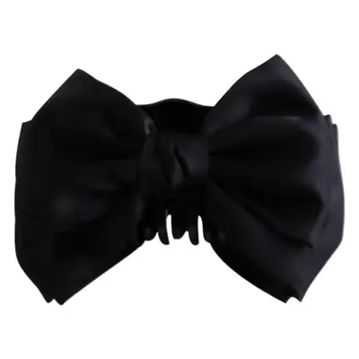 Black Double-Sided Bow Large Grabber Fugitive Princess Headdress Large Elegant Shark Clip Back of the Head Hairpin
