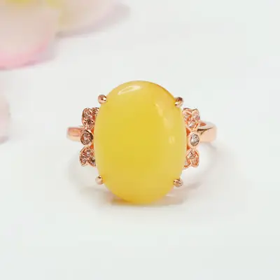 Yellow Honey Glitter Gold Ring for Women
