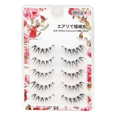 Dai Feiyan Air Sense False Eyelashes Natural Fish Tail Transparent Soft Thin Stem Eyelashes Eye Tail Elongated DFY-6 Five Pairs