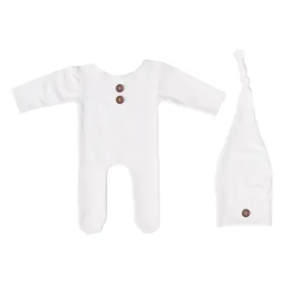 Newborn Knitted Red Baby Photo Suit White