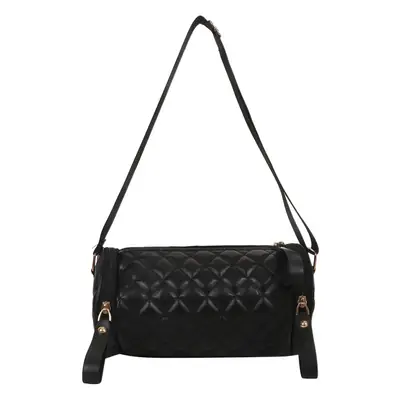 Korean Style Women's Brown Quilted Crossbody Bag
