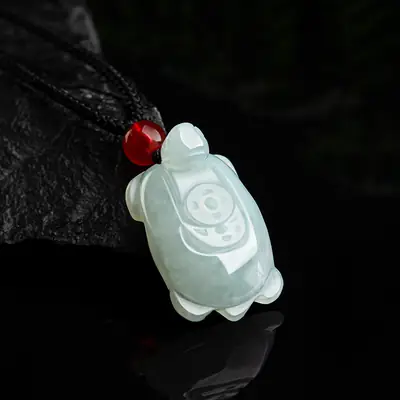 Natural Burmese Jade Lucky Turtle Pendant